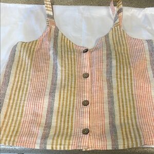 Ruby Moon Multicolor Striped BaggyTank Top linen/cotton